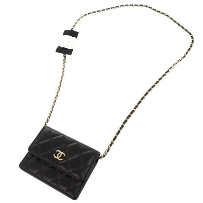 CHANEL Camellia COCO Mark Chain Wallet in Black Matelassé Lambskin with Ribbon Detail – Designed by Karl Lagerfeld, Item No. 6L0943IEA6m10 2010s, 100% Authentic Pre - Owned - LLUXE.CA