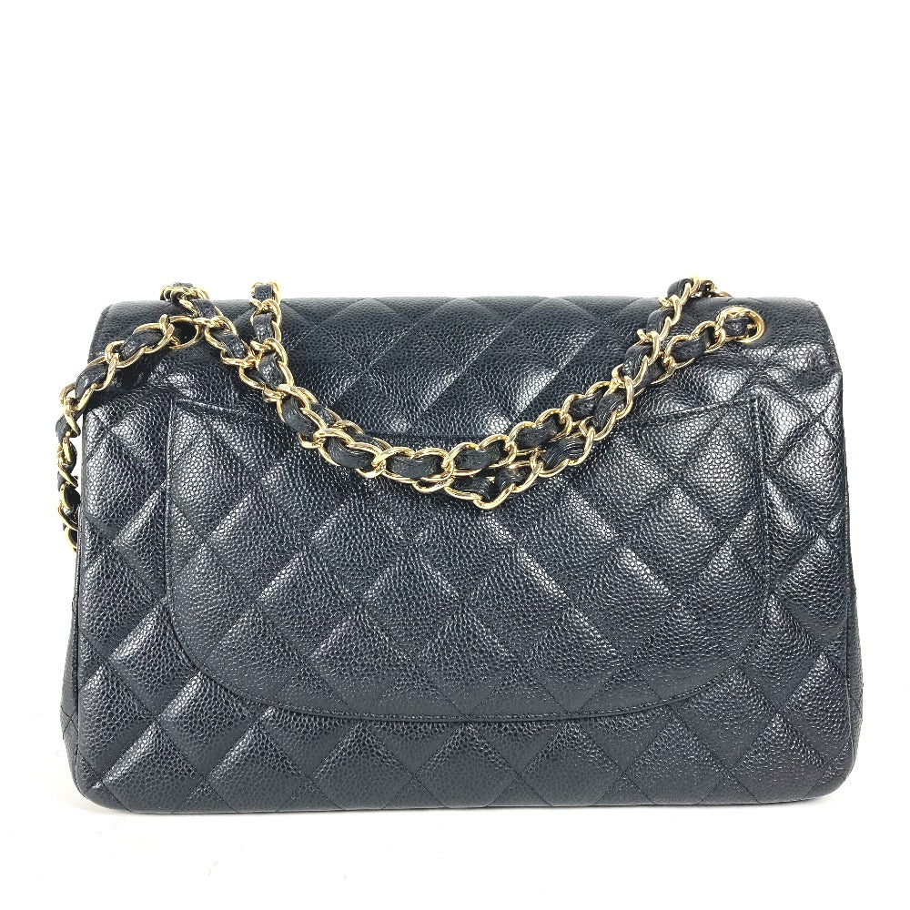 CHANEL Classic Flap Bag G - 241225 - 13 in Black Caviar Leather with Matelassé Quilting (30 cm, Circa 2012 – Vintage) by Karl Lagerfeld – Pre - Owned, 100% Authentic (Genuine) - LLUXE.CA