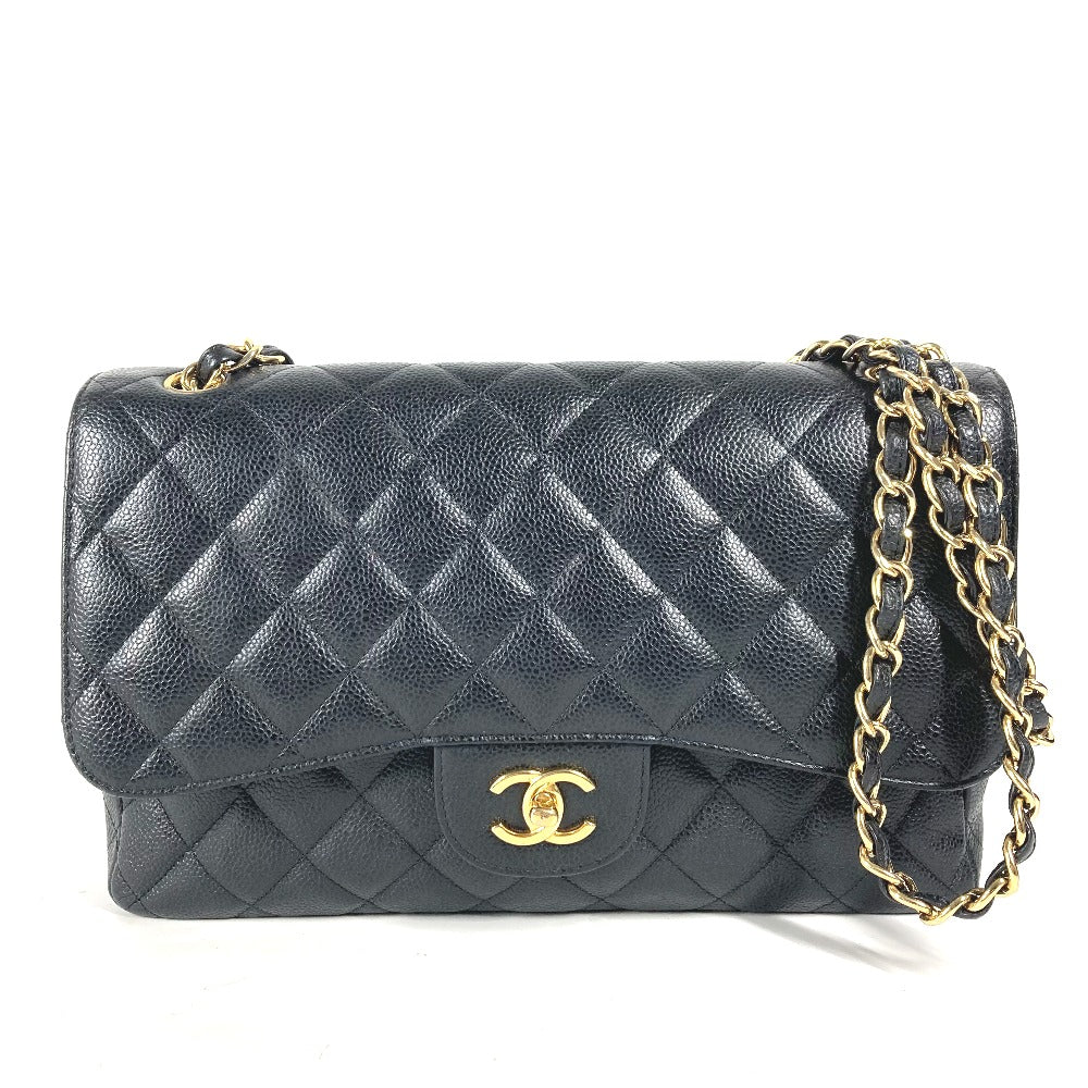 CHANEL Classic Flap Bag G - 241225 - 13 in Black Caviar Leather with Matelassé Quilting (30 cm, Circa 2012 – Vintage) by Karl Lagerfeld – Pre - Owned, 100% Authentic (Genuine) - LLUXE.CA