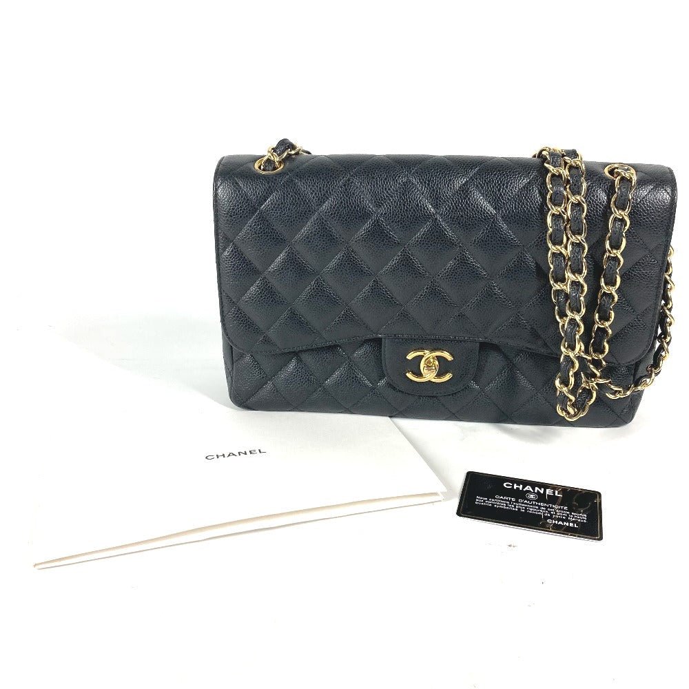 CHANEL Classic Flap Bag G - 241225 - 13 in Black Caviar Leather with Matelassé Quilting (30 cm, Circa 2012 – Vintage) by Karl Lagerfeld – Pre - Owned, 100% Authentic (Genuine) - LLUXE.CA
