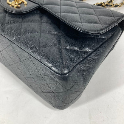 CHANEL Classic Flap Bag G - 241225 - 13 in Black Caviar Leather with Matelassé Quilting (30 cm, Circa 2012 – Vintage) by Karl Lagerfeld – Pre - Owned, 100% Authentic (Genuine) - LLUXE.CA