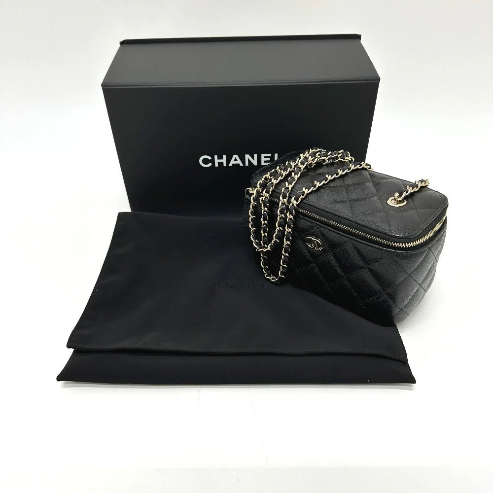 CHANEL – Matrasse Vanity Shoulder Bag – Model No. AP1341 – COCO Mark – Caviar Skin – Black – Late - 1990s (c. 1996–1997) – Karl Lagerfeld Era – 100% Authentic Pre - Owned - LLUXE.CA