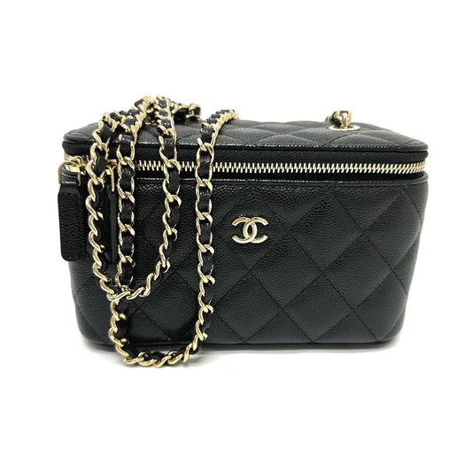 CHANEL – Matrasse Vanity Shoulder Bag – Model No. AP1341 – COCO Mark – Caviar Skin – Black – Late - 1990s (c. 1996–1997) – Karl Lagerfeld Era – 100% Authentic Pre - Owned - LLUXE.CA