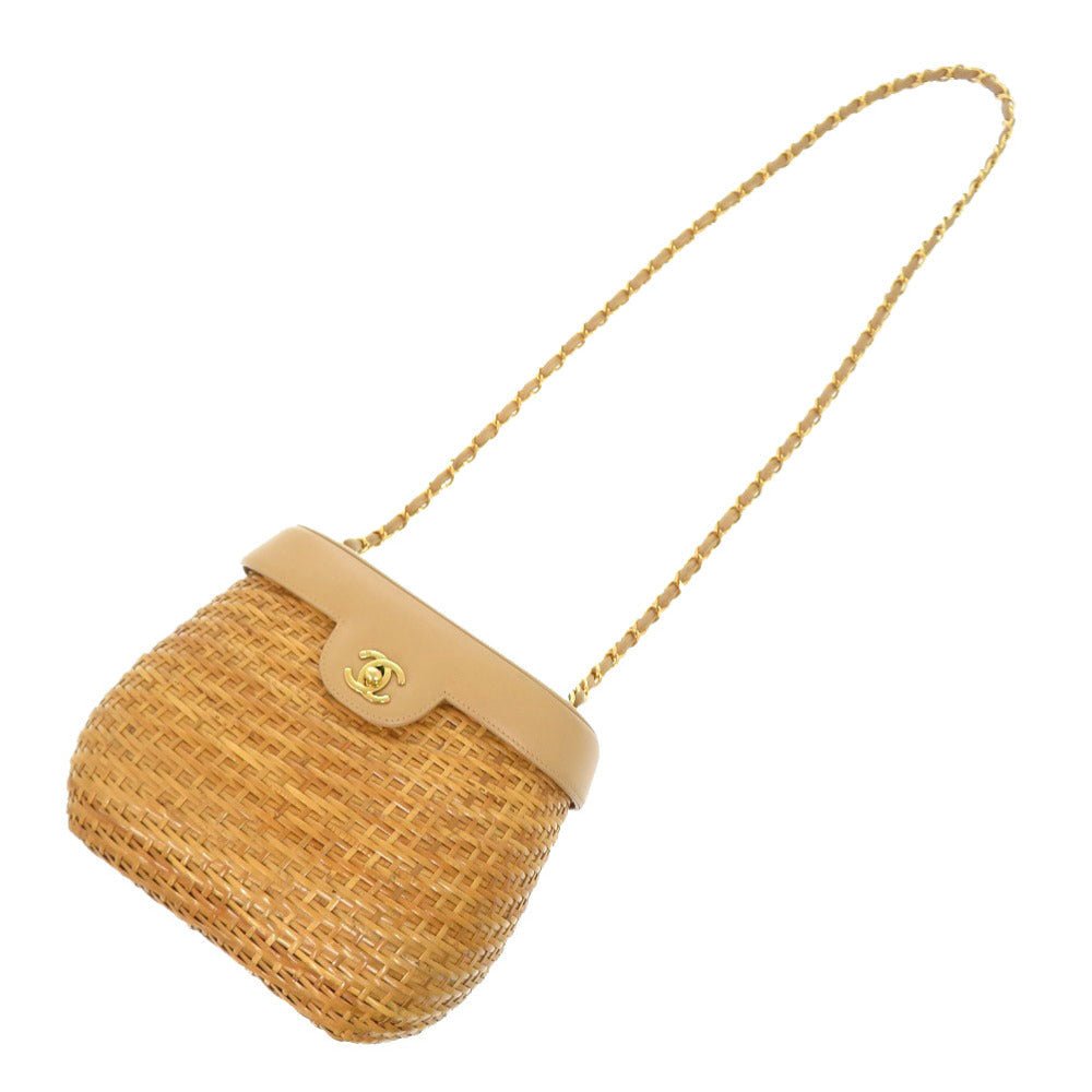 Chanel No. 5 Basket Bag 7X1372 - 2ESGA6Z in Straw with COCO Mark Turn Lock – Pre - Owned, Rare & Collectible, late - ’90s seasonal piece— 100% Authentic (Genuine) - LLUXE.CA