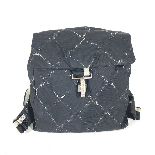 CHANEL Old Travel Line Backpack wMN - 241222 - 13 in Black Nylon – From the Ligne de Voyage Collection by Karl Lagerfeld (Circa Early 2000s) – Pre - Owned in Excellent Condition, 100% Authentic - LLUXE.CA