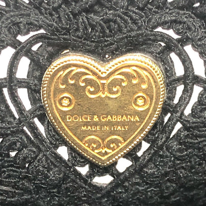Dolce & Gabbana Devotion Heart Tote Bag 8236 - 23947 - 2 in Black Macramé (Circa Late 2010s, Designers: Domenico Dolce & Stefano Gabbana) – Pre - Owned, 100% Authentic - LLUXE.CA