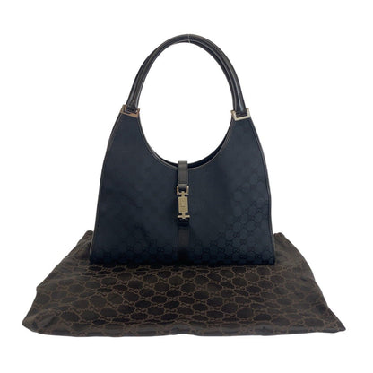 GUCCI Jackie Shoulder Bag 002 1066 – Early 2000s Jackie Revival Collection by Tom Ford – Black GG Canvas, Silver Hardware – 100% Authentic Pre - Owned, A Rank, Made in Italy - LLUXE.CA