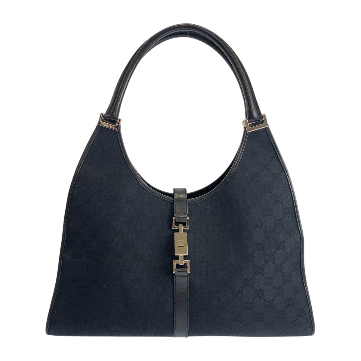 GUCCI Jackie Shoulder Bag 002 1066 – Early 2000s Jackie Revival Collection by Tom Ford – Black GG Canvas, Silver Hardware – 100% Authentic Pre - Owned, A Rank, Made in Italy - LLUXE.CA