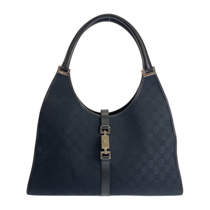 GUCCI Jackie Shoulder Bag 002 1066 – Early 2000s Jackie Revival Collection by Tom Ford – Black GG Canvas, Silver Hardware – 100% Authentic Pre - Owned, A Rank, Made in Italy - LLUXE.CA