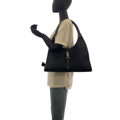 GUCCI Jackie Shoulder Bag 002 1066 – Early 2000s Jackie Revival Collection by Tom Ford – Black GG Canvas, Silver Hardware – 100% Authentic Pre - Owned, A Rank, Made in Italy - LLUXE.CA