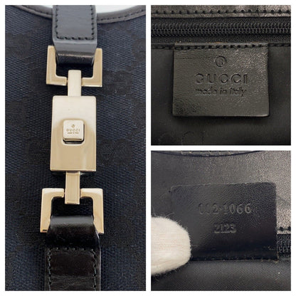 GUCCI Jackie Shoulder Bag 002 1066 – Early 2000s Jackie Revival Collection by Tom Ford – Black GG Canvas, Silver Hardware – 100% Authentic Pre - Owned, A Rank, Made in Italy - LLUXE.CA