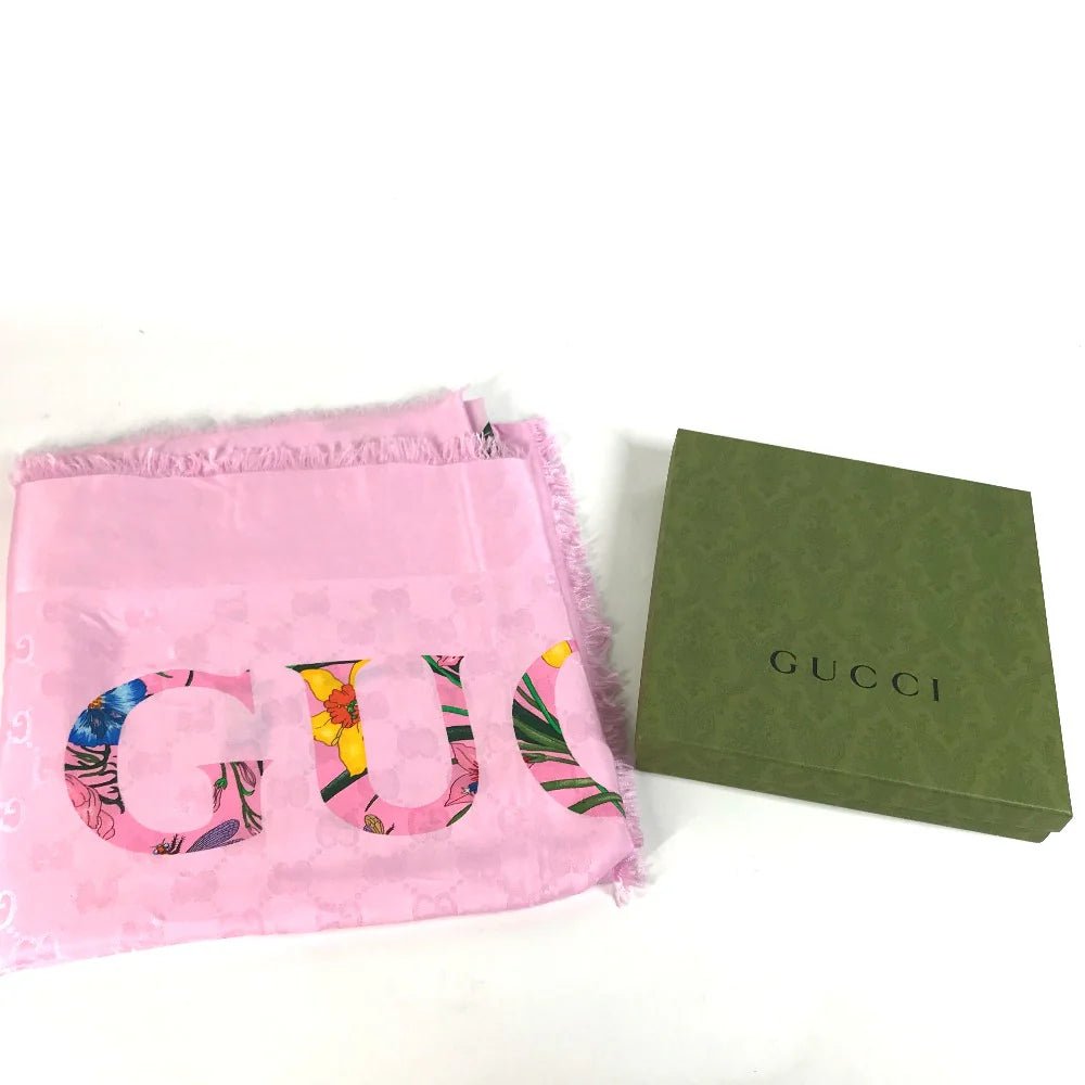 GUCCI – Shawl – Model No. 663676 – GG Logo Flora – Silk & Rayon – Alessandro Michele – 2022 – 100% Authentic Pre - Owned - LLUXE.CA