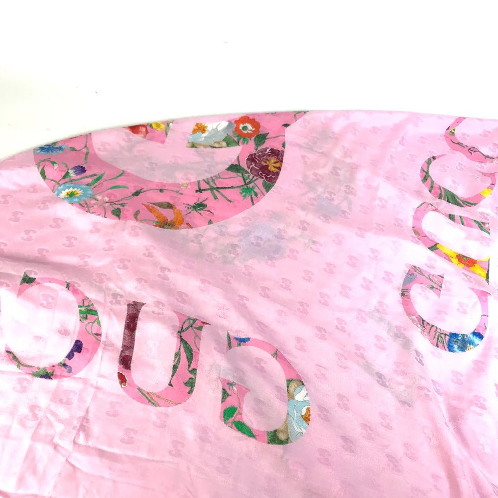 GUCCI – Shawl – Model No. 663676 – GG Logo Flora – Silk & Rayon – Alessandro Michele – 2022 – 100% Authentic Pre - Owned - LLUXE.CA