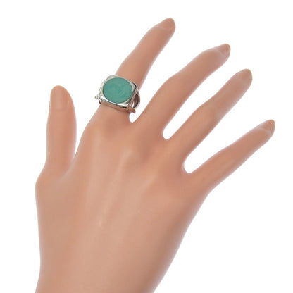 HERMÈS Corozo Ring in Metallic Silver – Size US 6 – 100% Authentic ✨Very Good Pre-Owned
