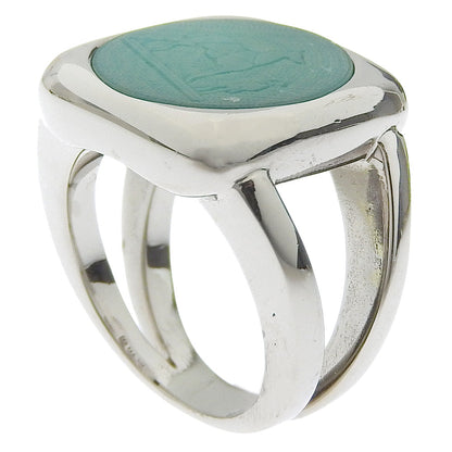 HERMÈS Corozo Ring in Metallic Silver – Size US 6 – 100% Authentic ✨Very Good Pre-Owned