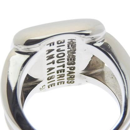 HERMÈS Corozo Ring in Metallic Silver – Size US 6 – 100% Authentic ✨Very Good Pre-Owned