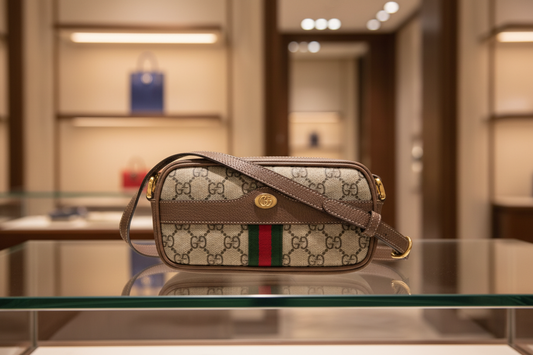 GUCCI – GG Supreme Mini Ophidia Crossbody – Brown Canvas & Leather – 2022