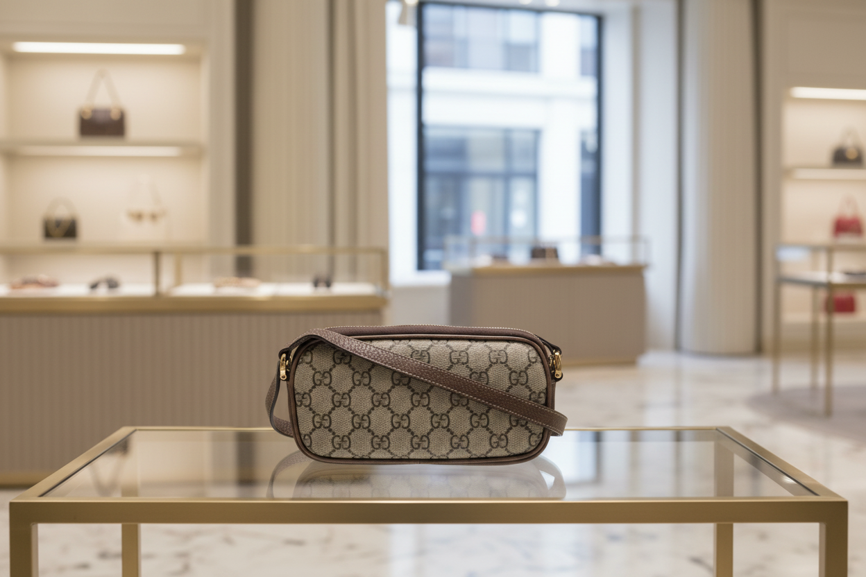 GUCCI – GG Supreme Mini Ophidia Crossbody – Brown Canvas & Leather – 2022