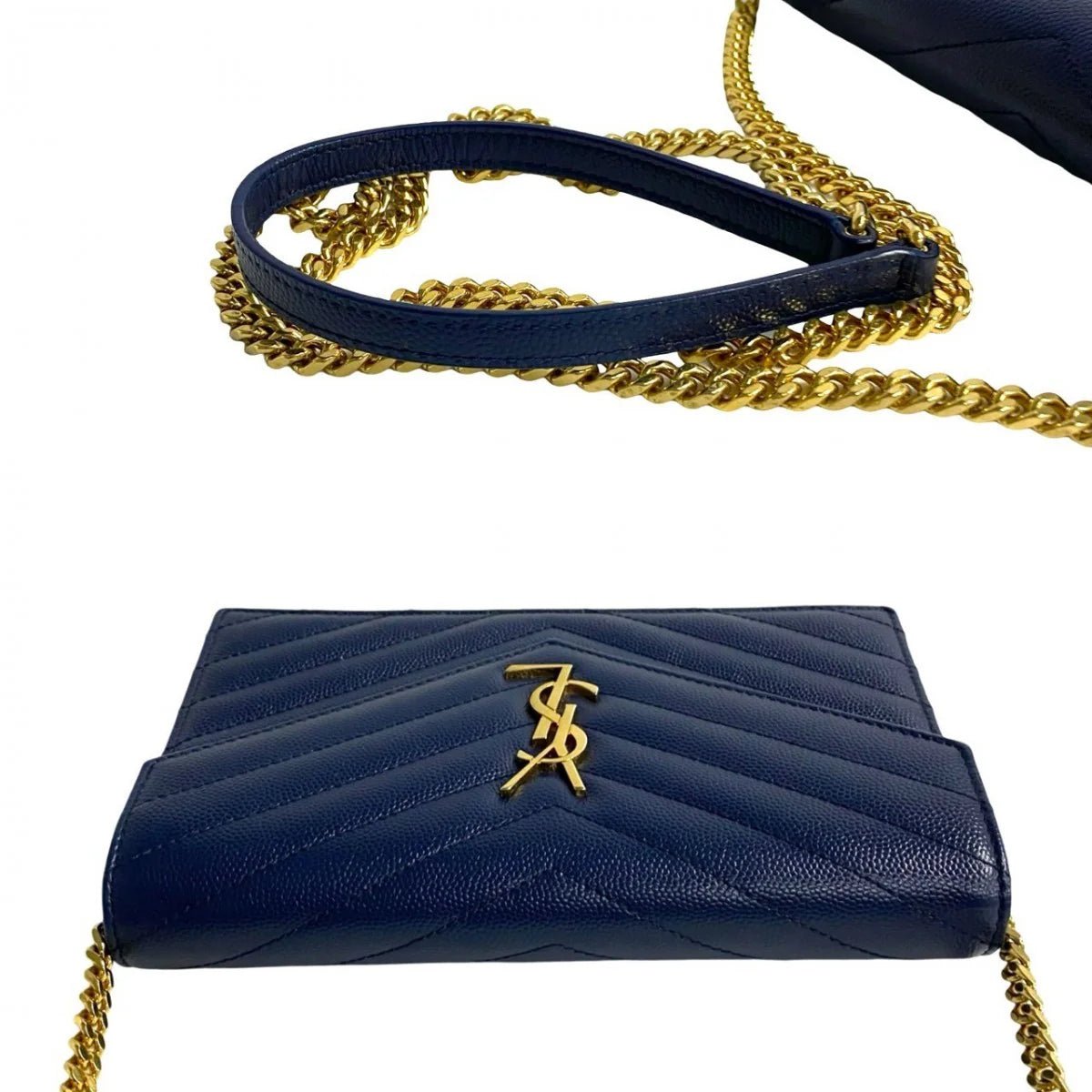 SAINT LAURENT – Envelope Wallet Bag – YSL Logo Metal – Designed by Anthony Vaccarello – 2019 – 100% Authentic Pre - Owned Item No.: 250116pgh89 - 7 - LLUXE.CA
