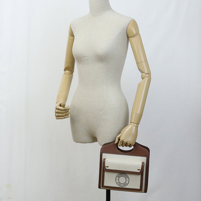 Burberry – Mini Pocket Bag / 2-Way – Canvas & Leather –by Riccardo Tisci – 2020 – 100% Authentic Pre-Owned