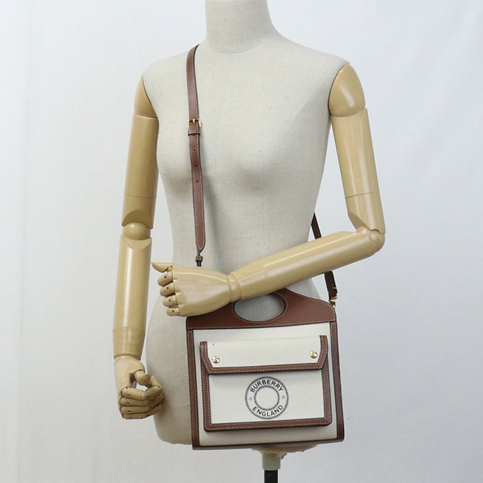 Burberry – Mini Pocket Bag / 2-Way – Canvas & Leather –by Riccardo Tisci – 2020 – 100% Authentic Pre-Owned