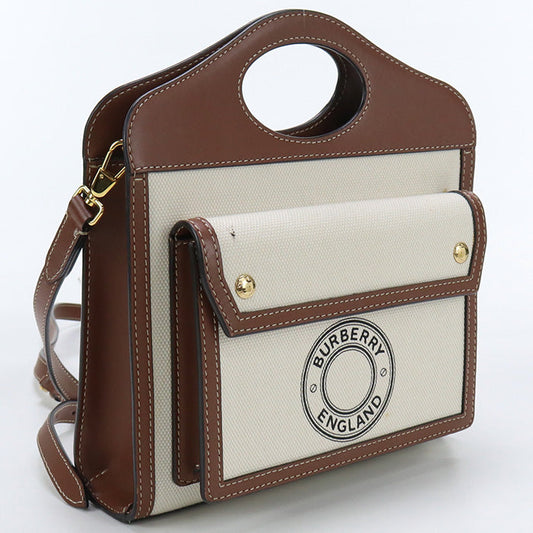 Burberry – Mini Pocket Bag / 2-Way – Canvas & Leather –by Riccardo Tisci – 2020 – 100% Authentic Pre-Owned