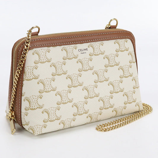 CELINE Triomphe Clutch with chain Pre owned Authentic